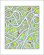 Abstract Cityscape Highway Overpass Rug