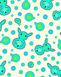 Teal Cartoon Creatures Dot Splash Rug