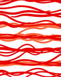 Crimson Red Ribbon Whimsical Curve Rug