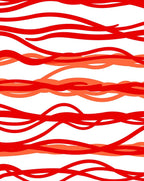 Crimson Red Ribbon Whimsical Curve Rug