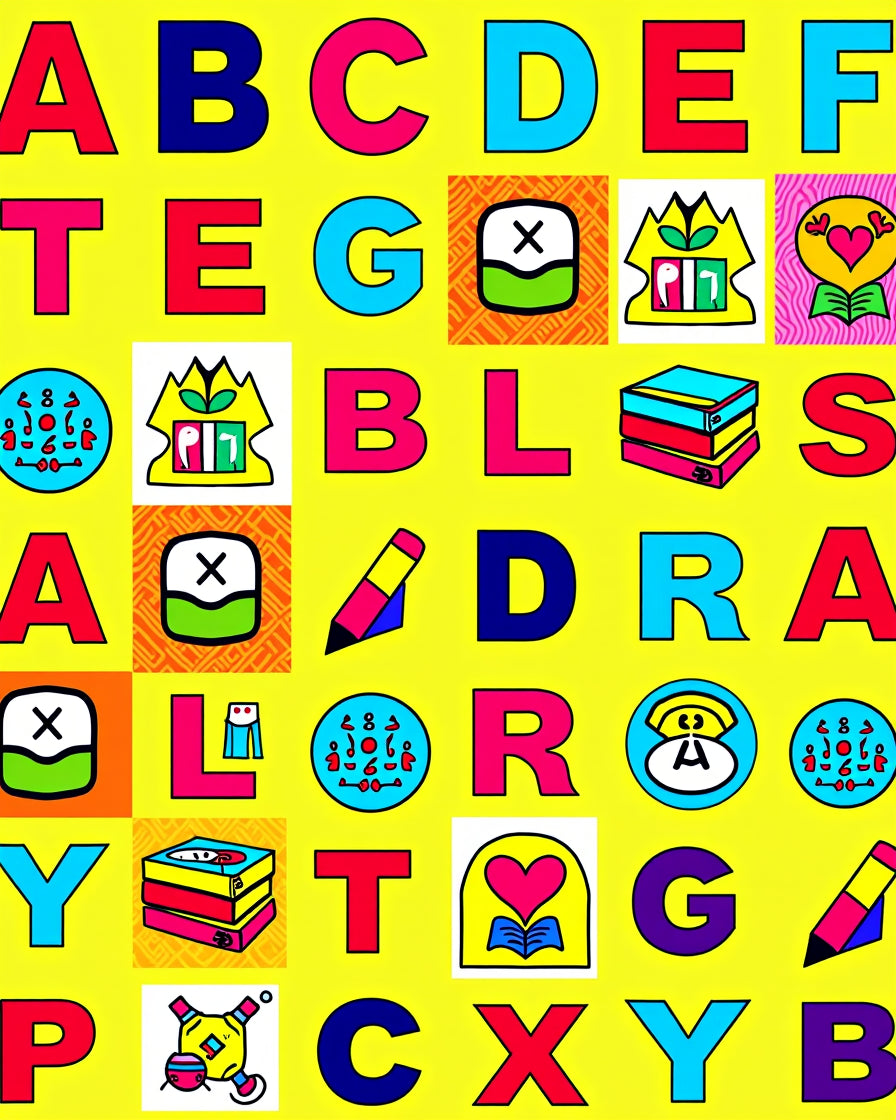 Alphabetical Bright Blocks Rug