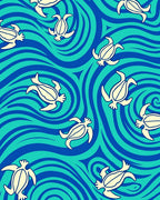 Sea Turtle Swirl Aqua Blue Rug