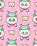 Cute Cat Pink Cream Mint Repeat Rug