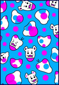 Whimsical Blue Bear Bubble Duo Rug