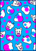 Whimsical Blue Bear Bubble Duo Rug