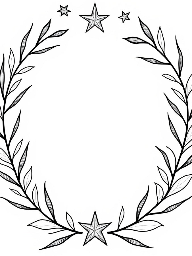Black Star Laurel Wreath Rug