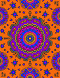 Vibrant Orange Mandala Floral Burst Rug