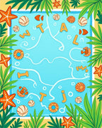 Tropical Poolside Starfish and Shells Rug