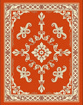 Ornate Crimson Cream Floral Medallion Rug