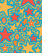 Radiant Yellow Starburst Abstract Garland Rug