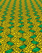 Vibrant Yellow Green Branching Vines Rug