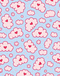 Pink Cloud Hearts Sky Arrangement Rug
