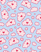 Pink Cloud Hearts Sky Arrangement Rug