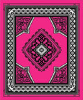 Vibrant Pink Black White Geometric Rug