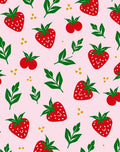 Whimsical Strawberry Branches Pink Rug