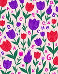 Vibrant Tulip Alphabet Garden Rug