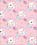 Cute Pink Bear Butterfly Hearts Rug