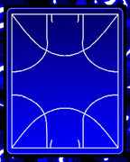 Deep Blue Geometric Court Rug
