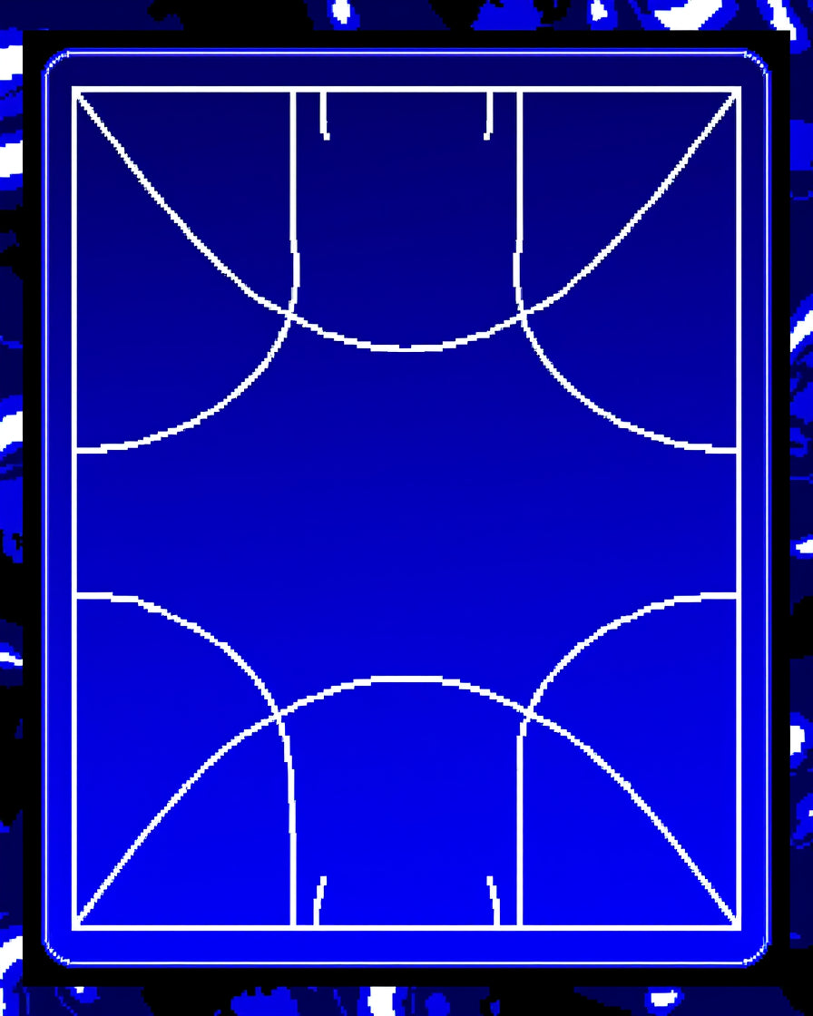 Deep Blue Geometric Court Rug