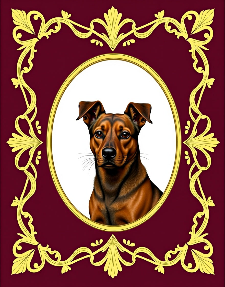 Regal Burgundy And Gold Portrait Rug