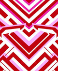 Bold Red Pink Chevron Geometric Rug