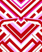 Bold Red Pink Chevron Geometric Rug