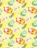 Playful Yellow Abstract Organic Shapes Rug