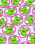 Whimsical Green Frog Pop Art Repeat Rug