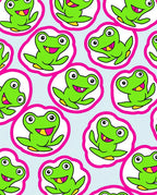 Whimsical Green Frog Pop Art Repeat Rug