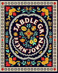 Bold Red Yellow Floral Border Rug