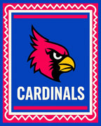 Bold Red Cardinal Emblem Rug