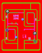 Vibrant Neon Maze Game Zone Rug