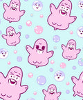Cute Pink Ghost Bubbles Medley Rug