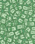 Green Dollar Bills Collage Rug