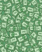 Green Dollar Bills Collage Rug