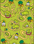 Whimsical Green Frog And Vine Rug