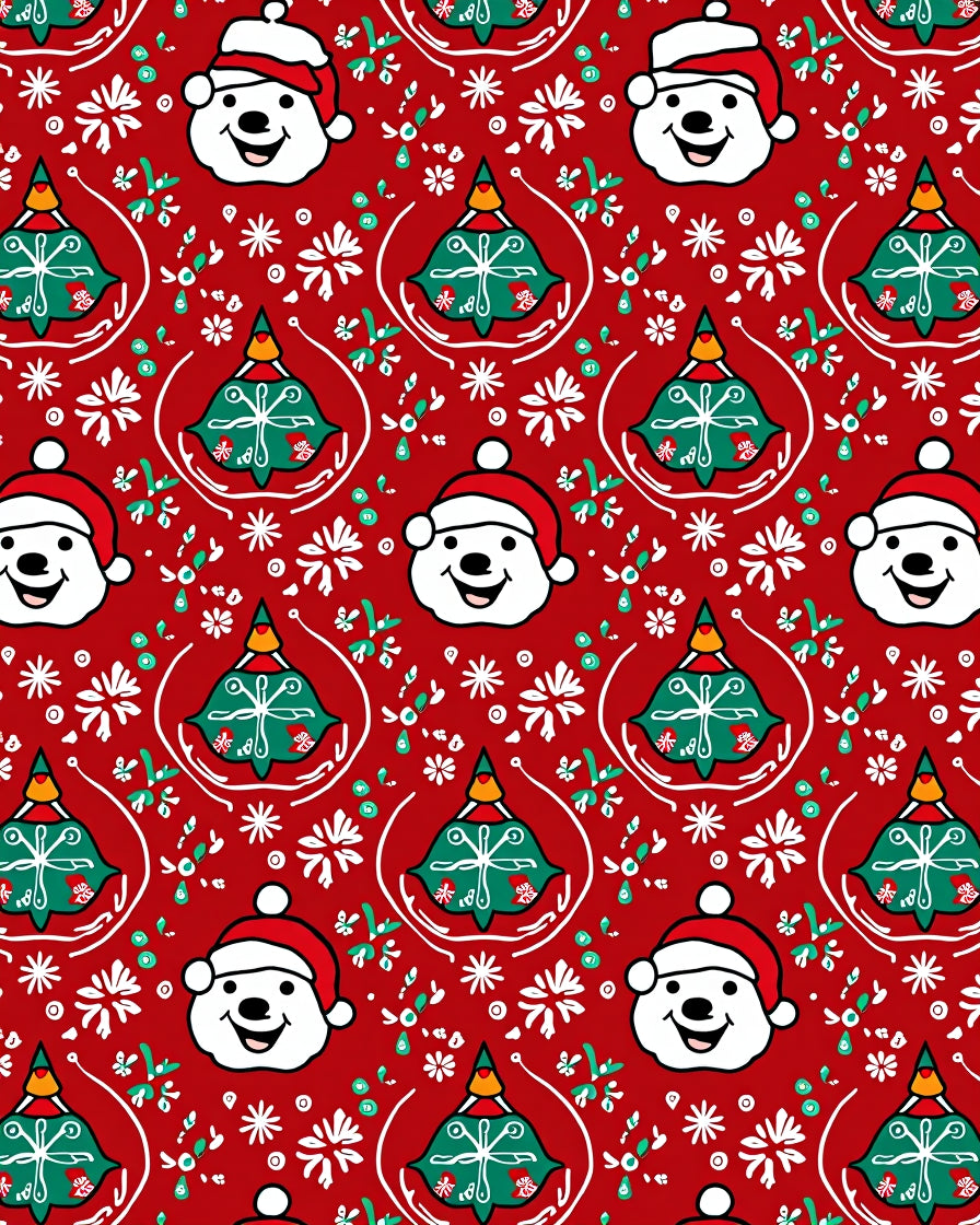 Joyful Red Christmas Snowman Tree Rug