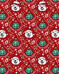 Joyful Red Christmas Snowman Tree Rug