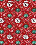 Joyful Red Christmas Snowman Tree Rug