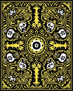 Black Yellow Ornate Mandala Rug