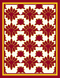 Rich Crimson Lotus Blossoms Rug