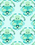 Light Blue Cartoon Figure Symmetry Rug