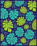 Vibrant Neon Tropical Monstera Leaf Rug