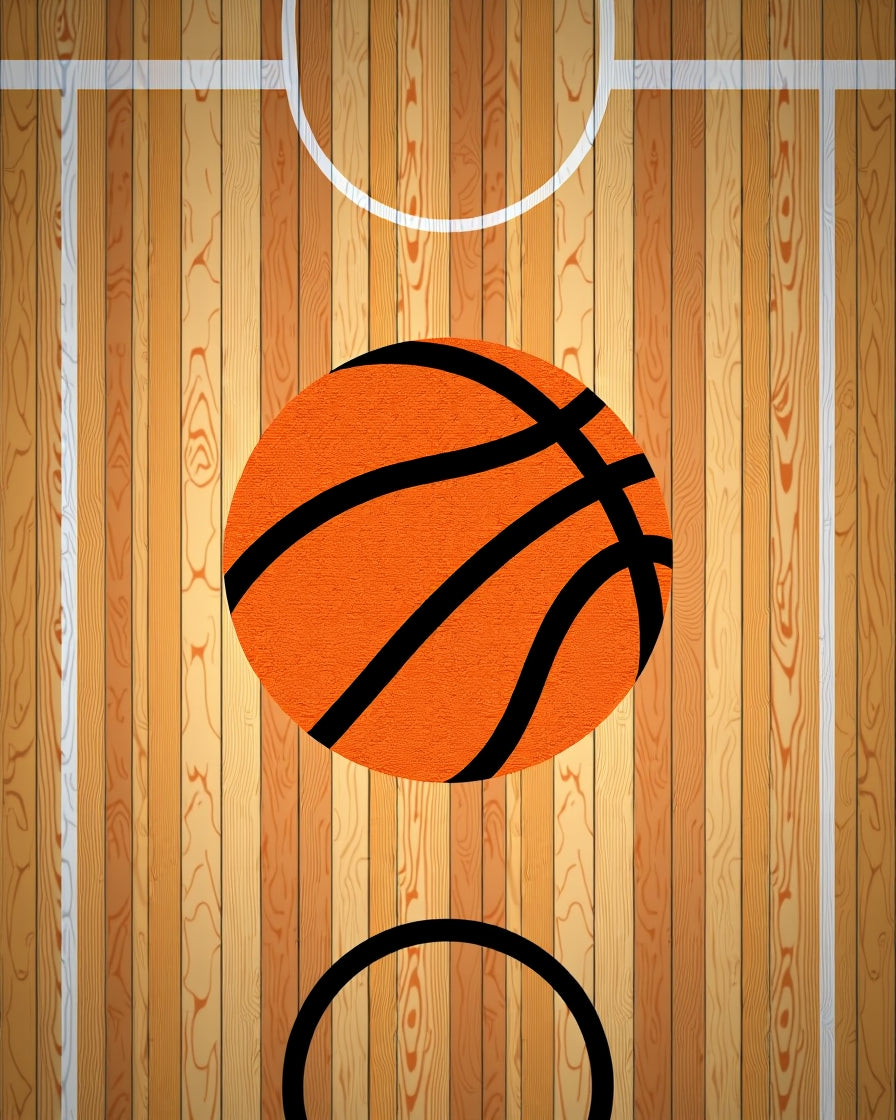 Basketball Court Wood Grain Net Rug