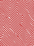 Bold Red White Zigzag Maze Rug