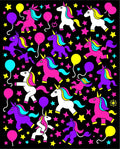 Vibrant Unicorn Balloons Starry Night Rug