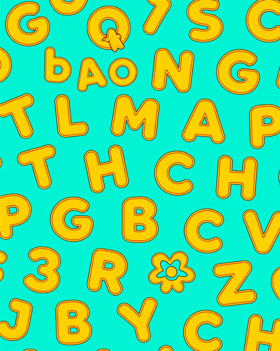 Golden Alphabet Kids Fun Rug