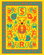 Yellow Orange Blue Comic Animals Rug