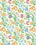 Playful Alphabet Garden Collage Rug