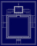 Minimalist Blue Geometric Blueprint Rug